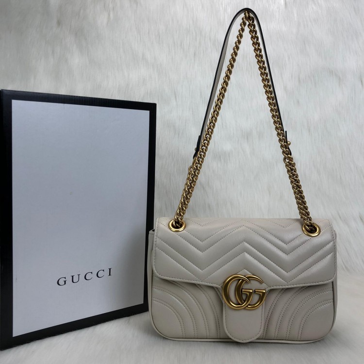 GUCCİ MARMONT BEJ HAKİKİ DERİ